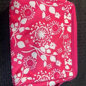 Pink with white flowers Makeup case